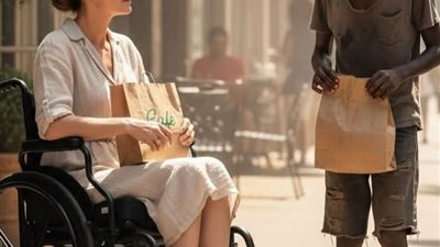 الفتى الأسود الفقير سأل المليونيرة المشلولة 