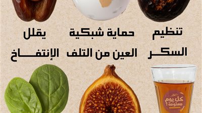 تنظيم سكر الدم : خذ الباذنجان المشوي حماية شبكية العين من التلف : خذ بيضة مسلوقة